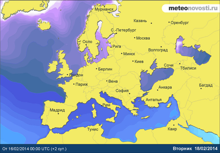 Погода в европе на неделю карта
